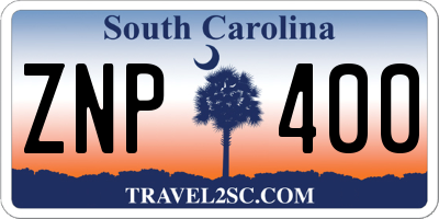 SC license plate ZNP400