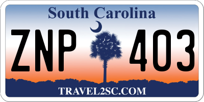 SC license plate ZNP403