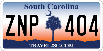 SC license plate ZNP404