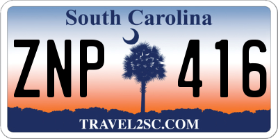 SC license plate ZNP416