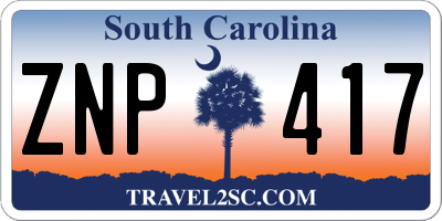 SC license plate ZNP417