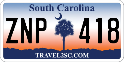 SC license plate ZNP418