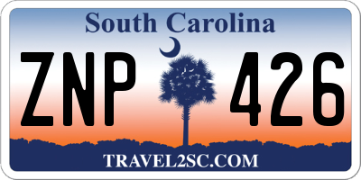 SC license plate ZNP426