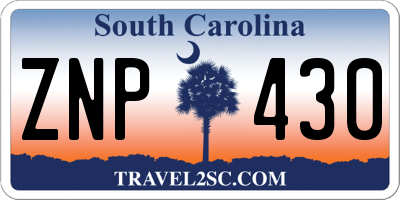 SC license plate ZNP430