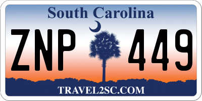 SC license plate ZNP449