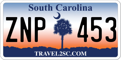 SC license plate ZNP453