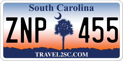 SC license plate ZNP455