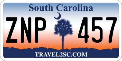 SC license plate ZNP457