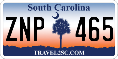 SC license plate ZNP465