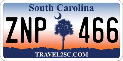 SC license plate ZNP466