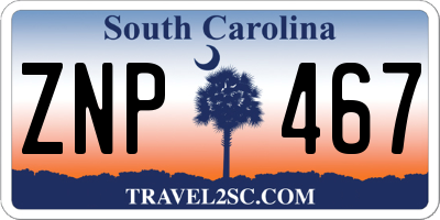SC license plate ZNP467