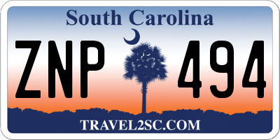 SC license plate ZNP494