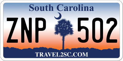 SC license plate ZNP502