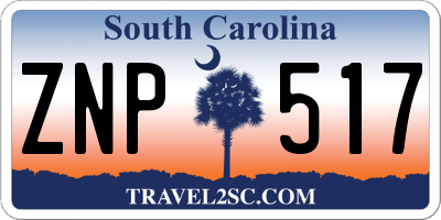 SC license plate ZNP517