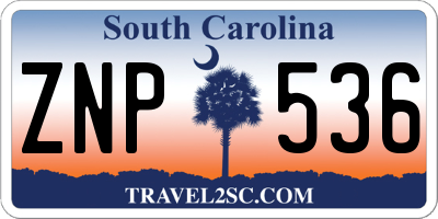 SC license plate ZNP536