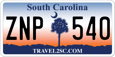 SC license plate ZNP540