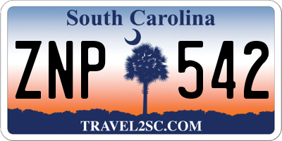 SC license plate ZNP542