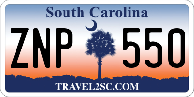 SC license plate ZNP550