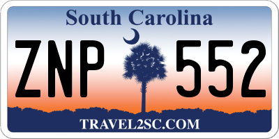 SC license plate ZNP552