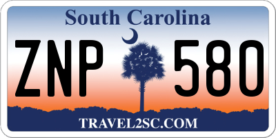SC license plate ZNP580