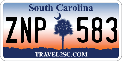 SC license plate ZNP583