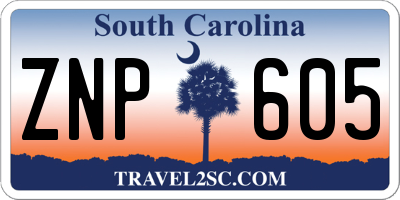 SC license plate ZNP605