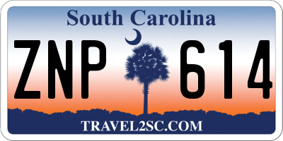 SC license plate ZNP614