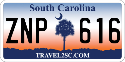 SC license plate ZNP616