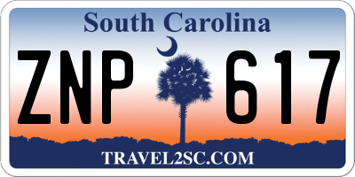 SC license plate ZNP617