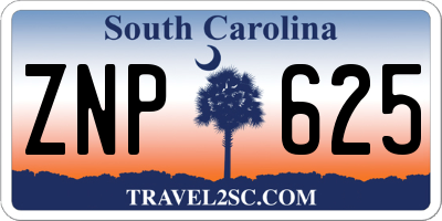 SC license plate ZNP625
