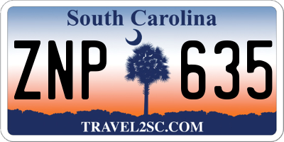 SC license plate ZNP635