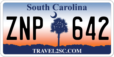 SC license plate ZNP642