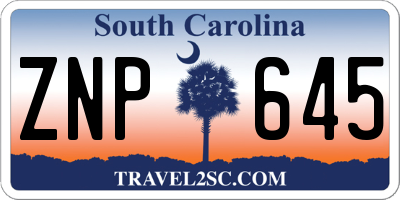 SC license plate ZNP645