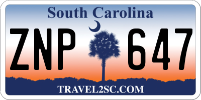 SC license plate ZNP647