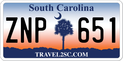 SC license plate ZNP651