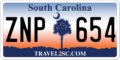 SC license plate ZNP654