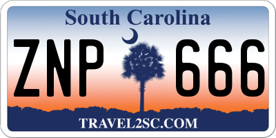 SC license plate ZNP666