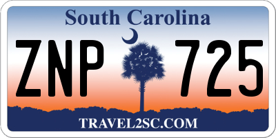 SC license plate ZNP725