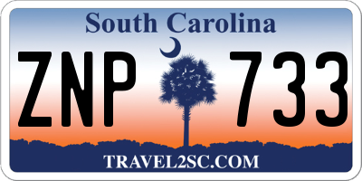 SC license plate ZNP733