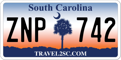 SC license plate ZNP742