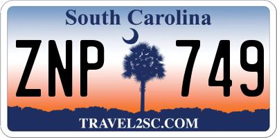 SC license plate ZNP749
