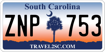 SC license plate ZNP753