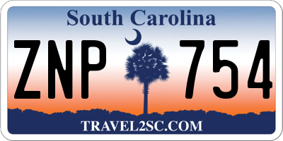 SC license plate ZNP754
