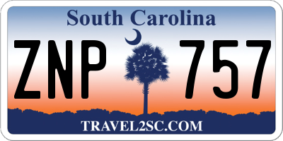 SC license plate ZNP757