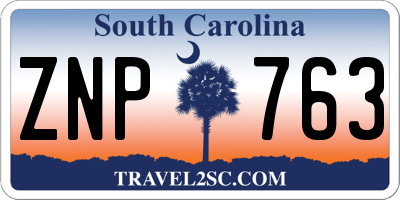 SC license plate ZNP763
