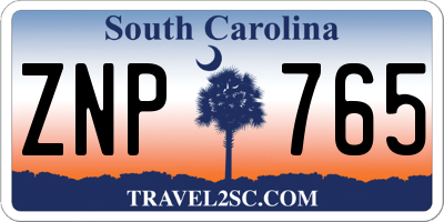 SC license plate ZNP765