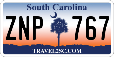 SC license plate ZNP767