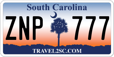 SC license plate ZNP777