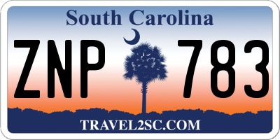 SC license plate ZNP783