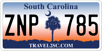SC license plate ZNP785
